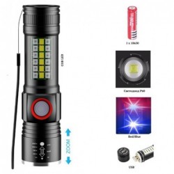 Фонарь SY-1903C-P50+SMD+RGB, Alarm, Li-Ion аккум.,...