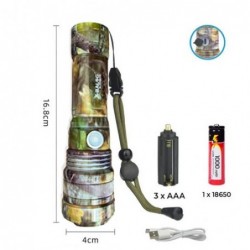Фонарь Police P511M-P50 camouflage, 1x18650, zoom, ЗУ...